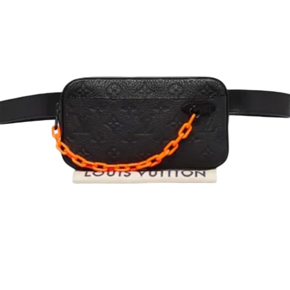 🔥 Black Taurillon Monogram Leather Solar Ray Soft Pochette Volga Belt Bag EUC - Picture 7 of 16